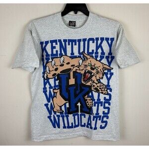 Vintage 80s 90s Kentucky Wildcats Big Graphic T-Shirt / Large Single Stitch